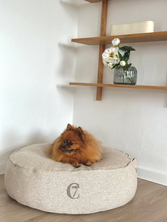 Cloud7 Hundeseng Pouf Tweed Mélange Cream