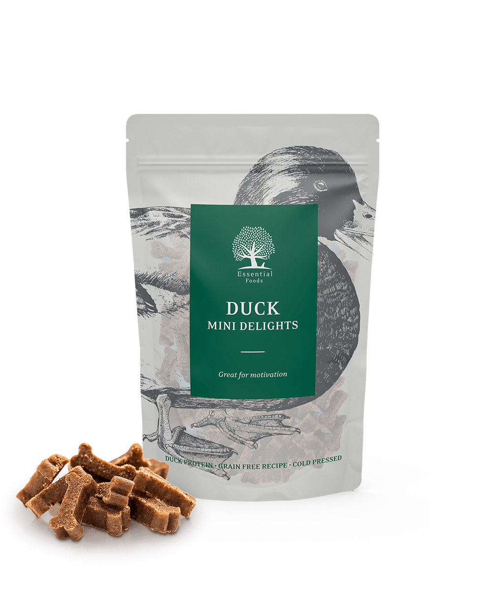 Essential Duck Mini Delights godbidder 100g - HappyPuppy.dk