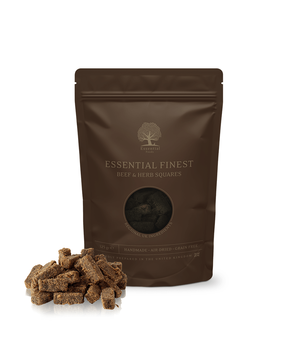 Essential Finest Beef & Herb Squares 125g - HappyPuppy.dk