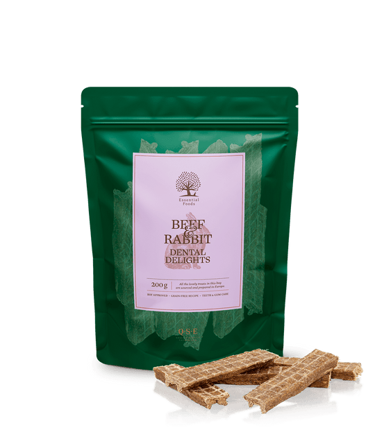 Essential Grain - Free Beef & Rabbit Dental Delights 200g - HappyPuppy.dk