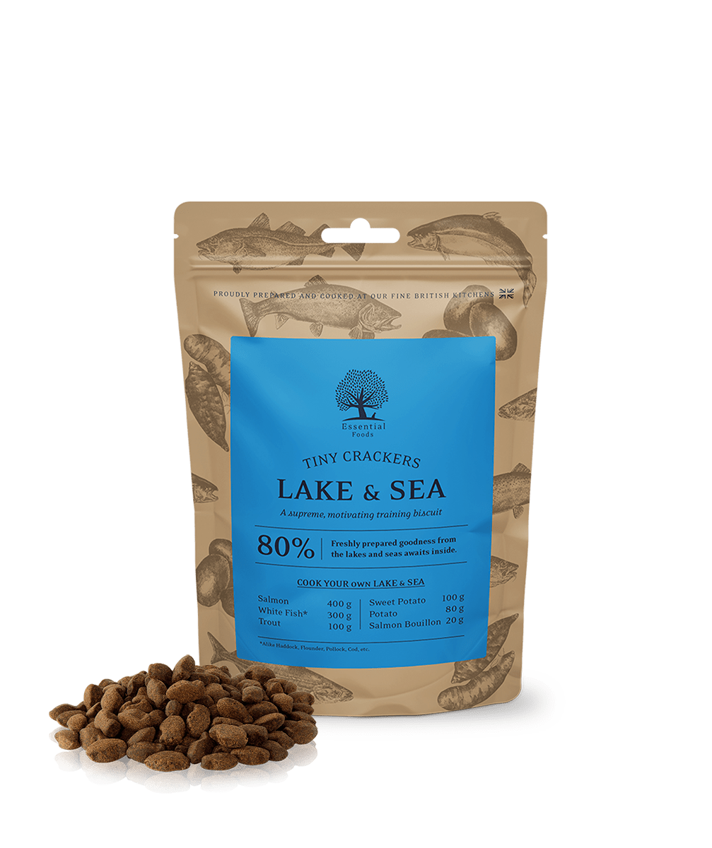 Essential Lake & Sea Tiny Crackers 100g - HappyPuppy.dk