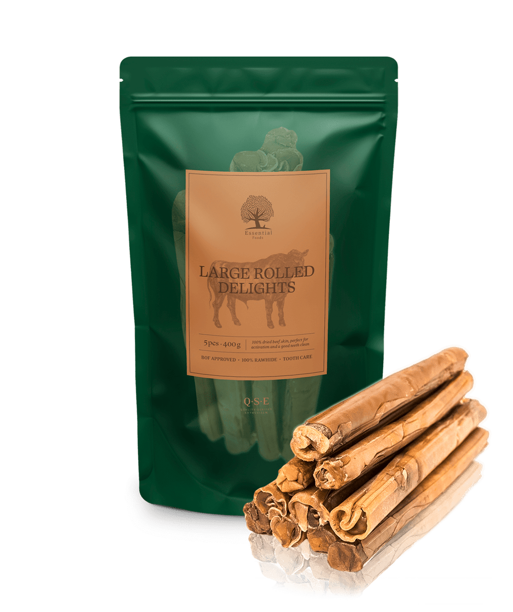 Essential Large Rolled Delights 5stk - HappyPuppy.dk
