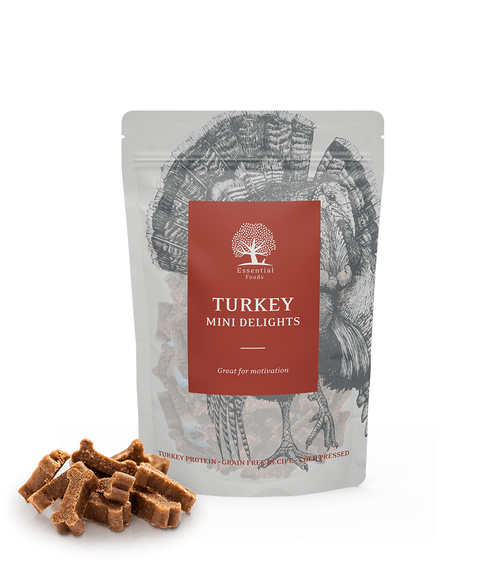 Essential Turkey Mini Delights godbidder 100g - HappyPuppy.dk