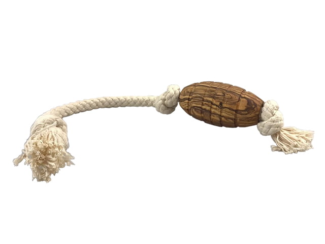 Olivi Rugby Med Bomuldsreb, Ca. 36 cm. - HappyPuppy.dk