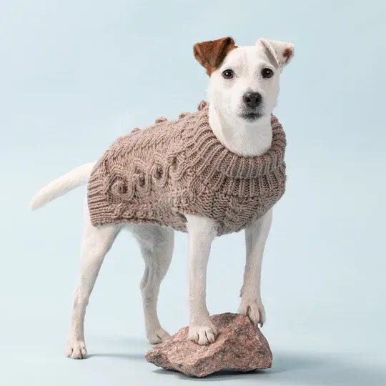 PAIKKA Håndlavet Striktrøje Taupe - HappyPuppy.dk