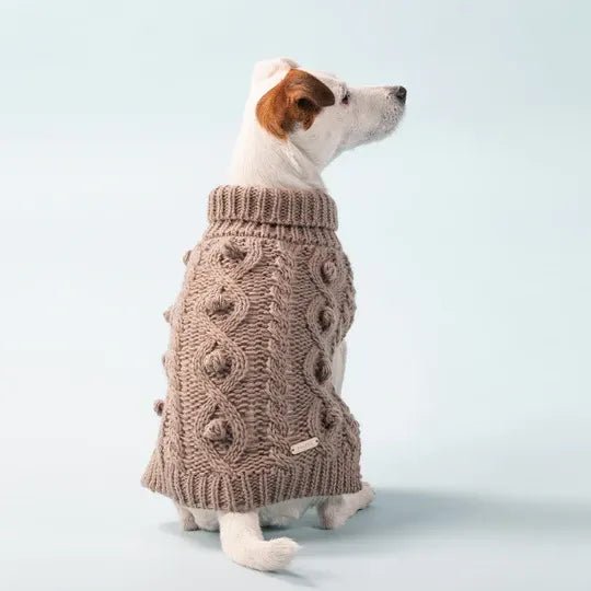 PAIKKA Håndlavet Striktrøje Taupe - HappyPuppy.dk