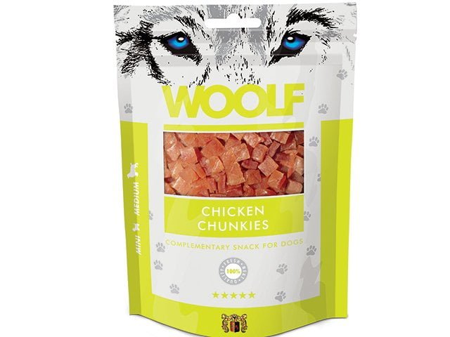 Woolf Chunkies m. Kylling 100g - HappyPuppy.dk