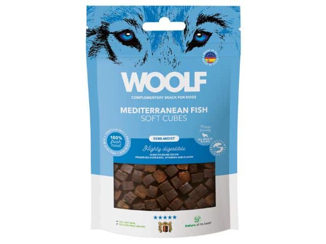 Woolf Soft Cubes Middelhavsfisk 100g - HappyPuppy.dk