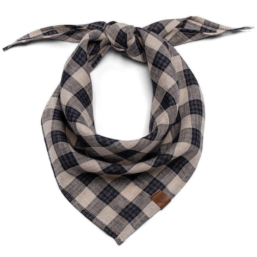 Cloud7 Bandana Check mørkeblå - beige - HappyPuppy.dk