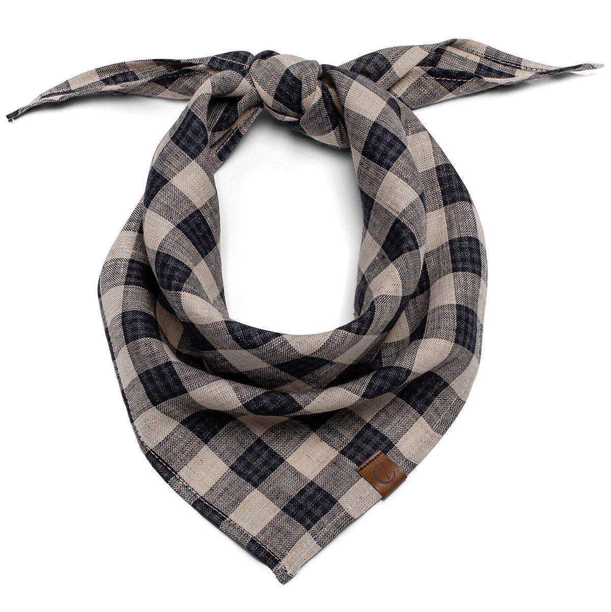 Cloud7 Bandana Check mørkeblå - beige - HappyPuppy.dk